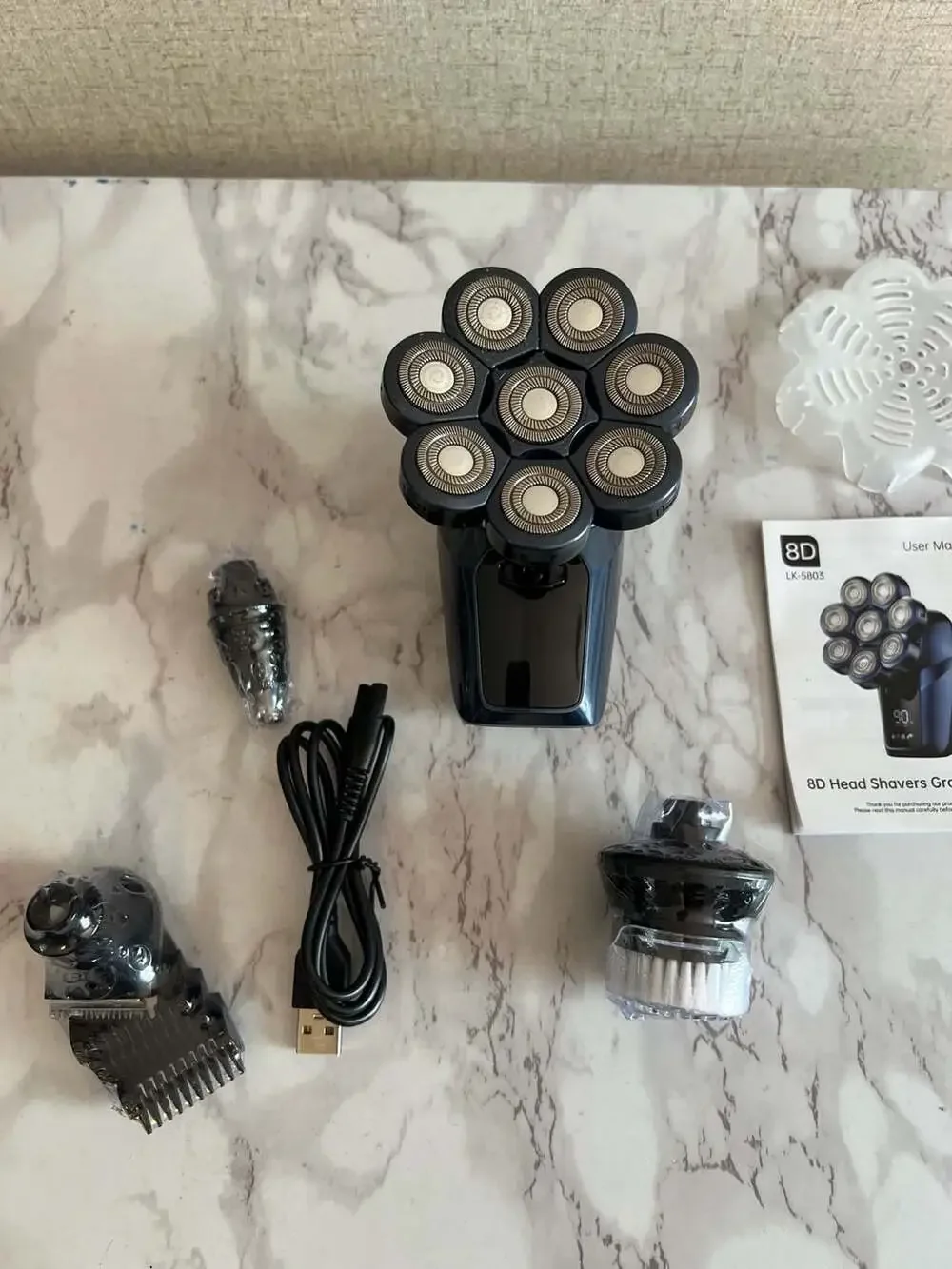 LK-5803 8D Electric Head Shaver Grooming Kit with Multiple Attachments